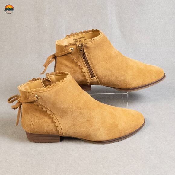 Jack Rogers Ankle Booties Brown Suede Classic Side Zip Cottage Women's Size 7.5M - Picture 3 of 13